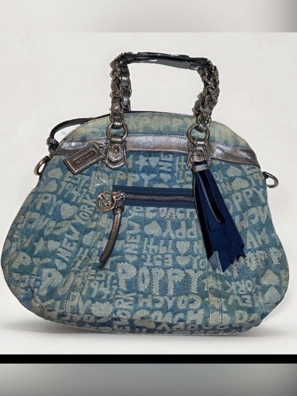 Coach Poppy Denim Wordblock Hippie Shoulder Crossbody 2012 LIMITED EDITION